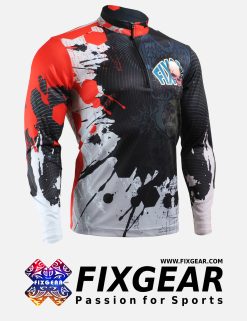 FIXGEAR BM-4401 Casual Men's long  sleeve jersey 1/4 zip-up T-Shirt