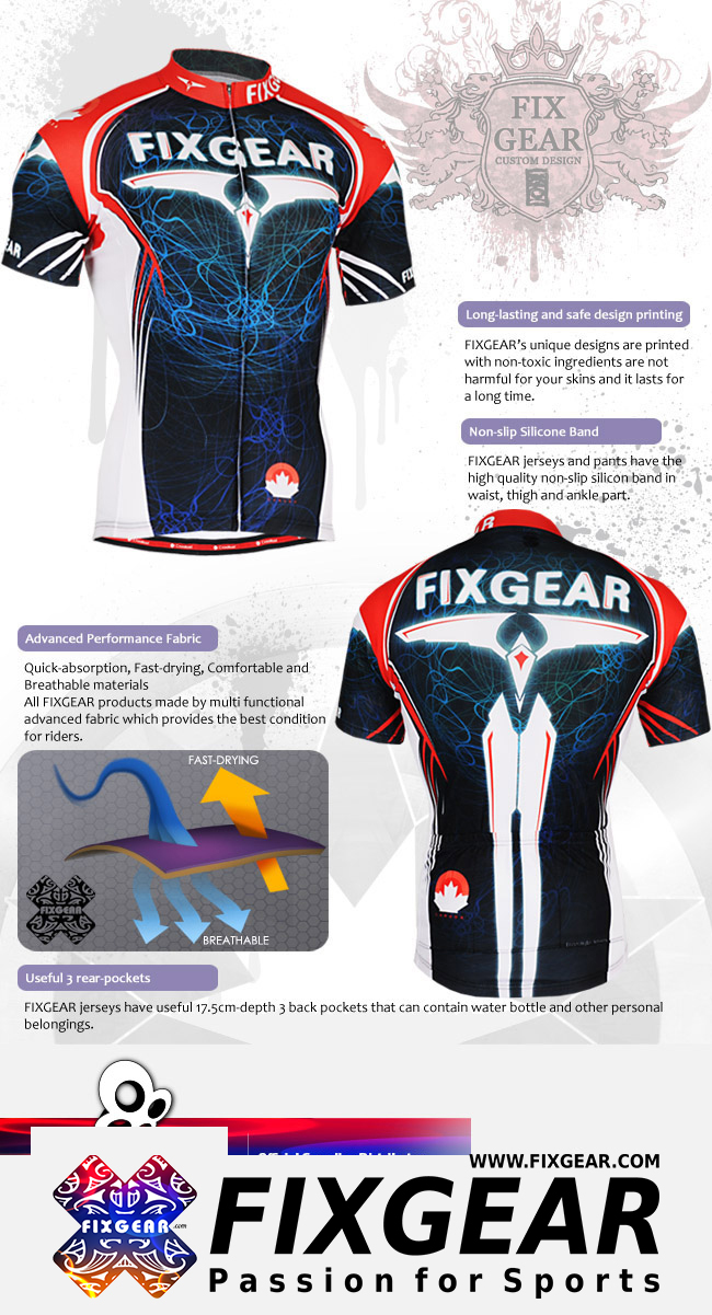 FIXGEAR CS-3502 Men's Cycling  Jersey Short Sleeve