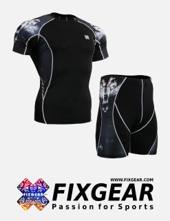 FIXGEAR C2S-P2S-B18 Set Compression Base Layer Shirt & Compression Drawer Shorts