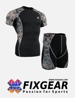 FIXGEAR C2S-P2S-B45 Set Compression Base Layer Shirt & Compression Drawer Shorts