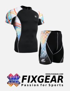 FIXGEAR C2S-P2S-B49 Set Compression Base Layer Shirt & Compression Drawer Shorts