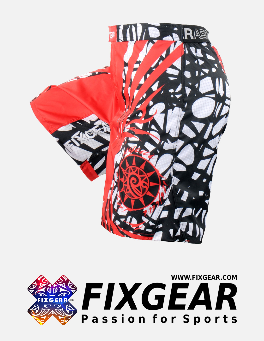 FIXGEAR FMS-74 MMA Graphic Shorts for Men Workout Training Fitness