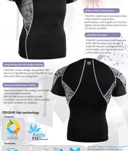 FIXGEAR C2S-B43 Compression Base Layer Shirt Short Sleeve - Image 3