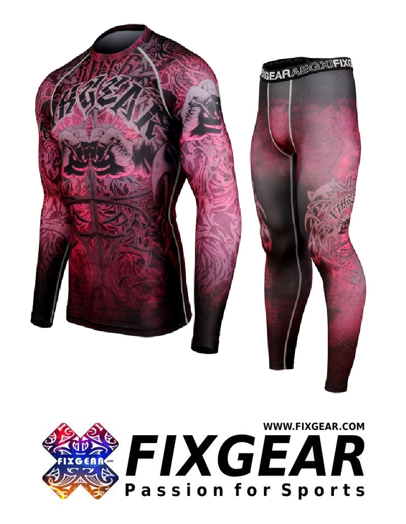 FIXGEAR CFL-FPL-S21 Compression Base Layer Shirt & Leggings Under Training Tights MMA/UFC