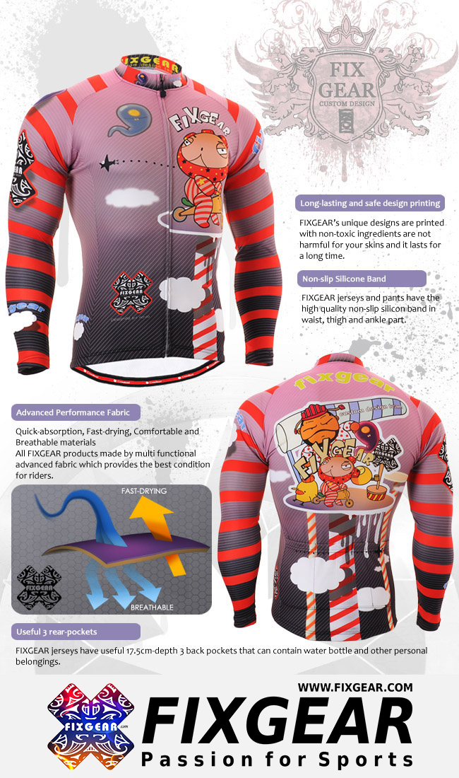 FIXGEAR CS-1601 Hot Weather Long Sleeve Cycling Jersey - Image 3