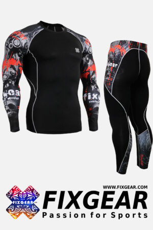 FIXGEAR CPD-P2L-B30 Set Compression Base Layer Shirt & Legging Pants